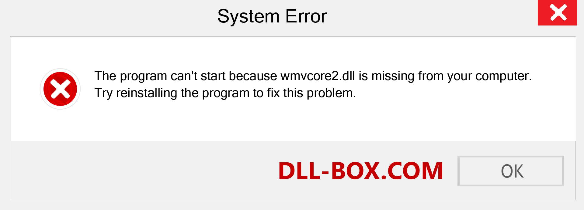  wmvcore2.dll file is missing?. Download for Windows 7, 8, 10 - Fix  wmvcore2 dll Missing Error on Windows, photos, images